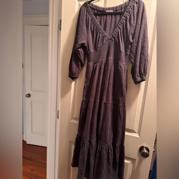 Marine Layer Dresses & Skirts - Marine Layer Long Sleeve V-Neck Tiered Maxi Dress in Black